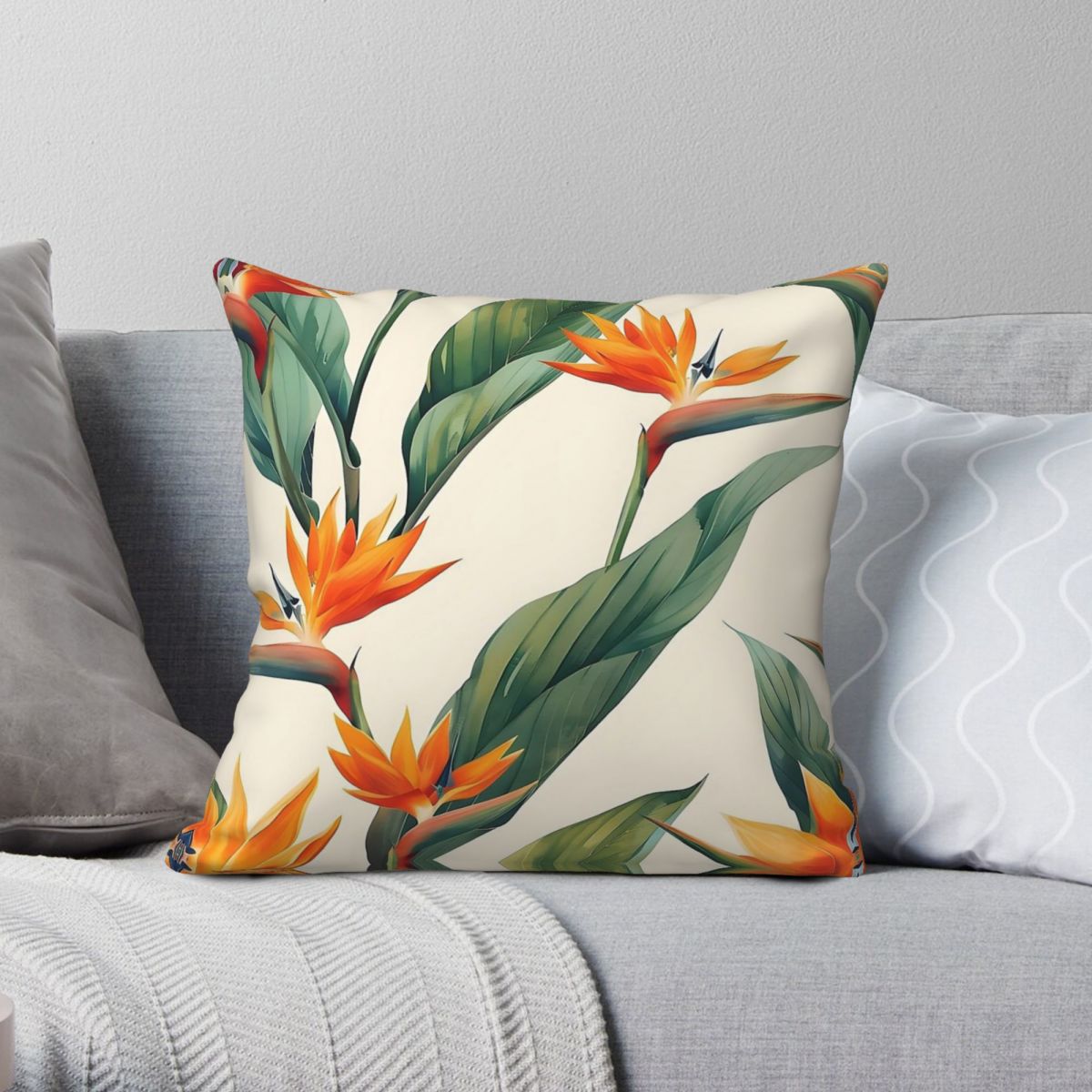 Bird Paradise Strelitzia - غطاء وسادة مربع من Bird Of