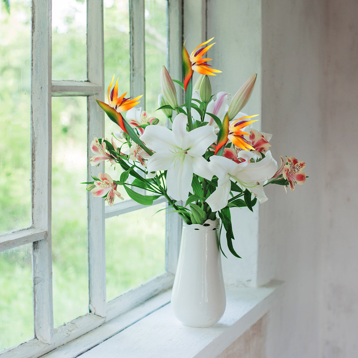 نبات طائر الجنة الاصطناعي، زهر - مراجعة Bird Paradise Strelitzia وسعره